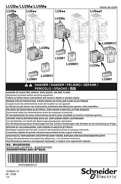 schneider施耐德TeSys Ultra - LU2B._LU2M._LU6M. Reversing Power Bases - 说明页